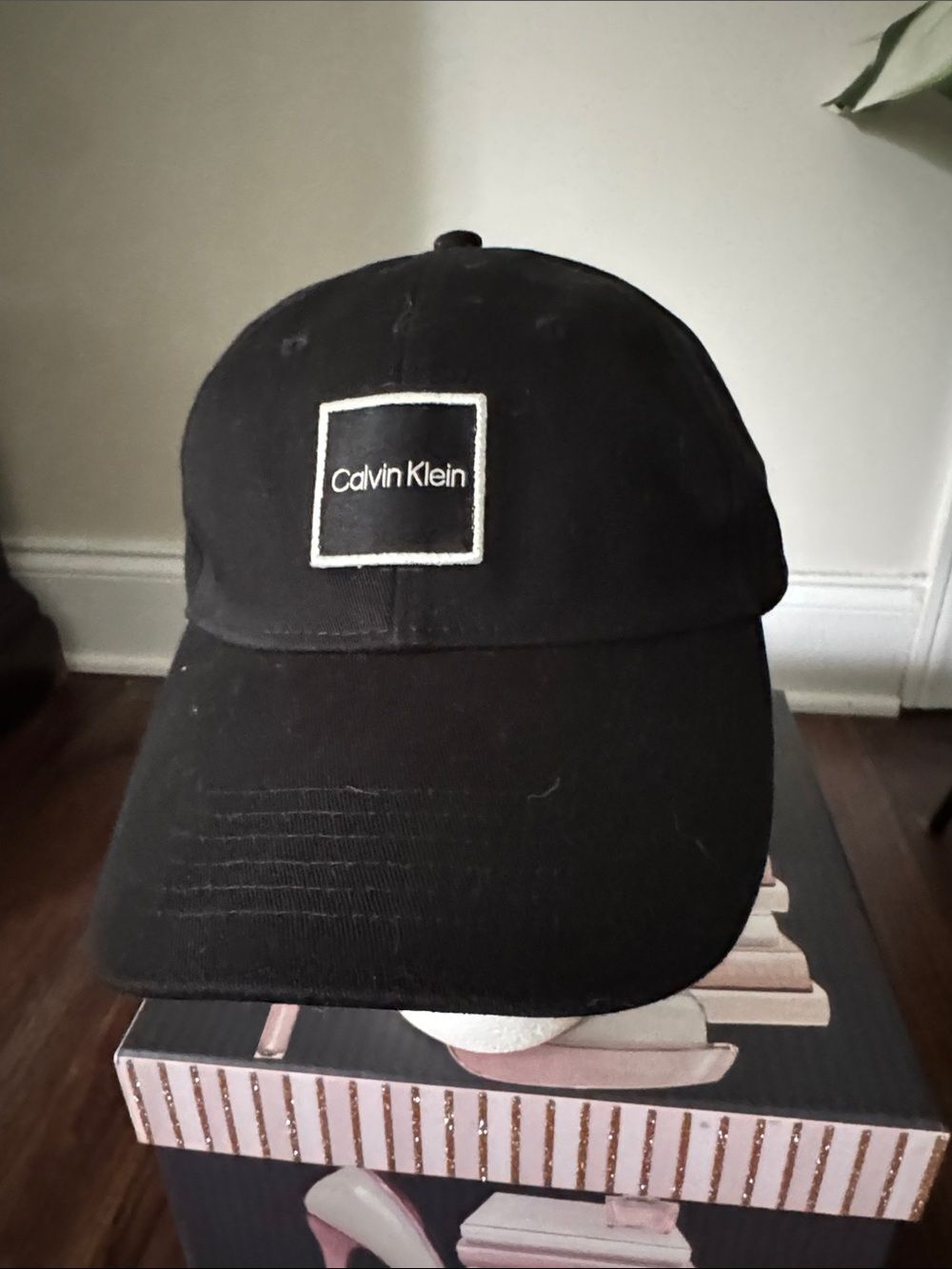 Calvin Klein Black Hat with Contrasting Square Logo
